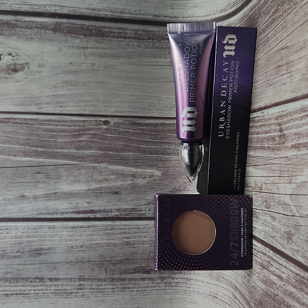 URBAN DECAY NIB ANTI-AGING EYE PRIMER POTION FULL SIZE 10ml & 24/7 Shadow in Fix